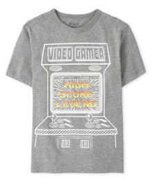 Childrens Place Grey Video Gamer Graphic Tee 